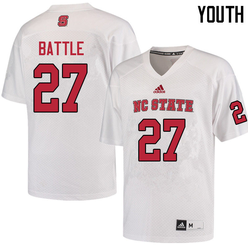 Youth #27 Shyheim Battle NC State Wolfpack College Football Jerseys Sale-White